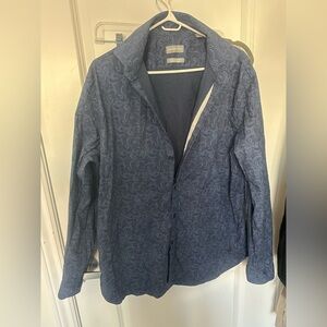 Michael Kors Navy Paisley Dress Shirt Jacket